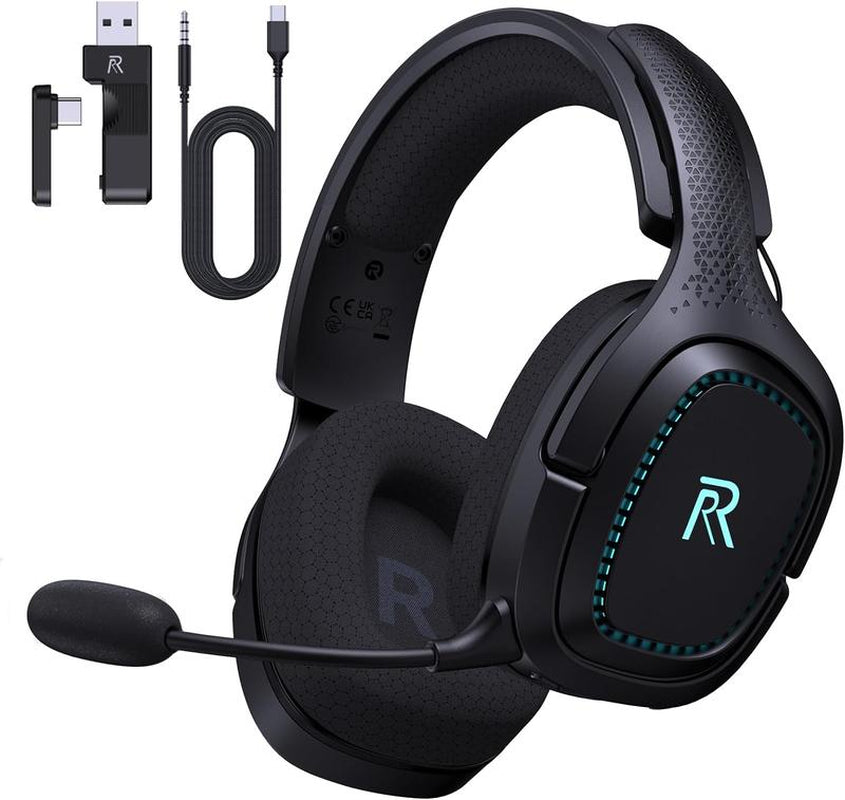 2.4Ghz Wireless Gaming Headset for PS5, Xbox(Wired), PC, Nintendo Switch