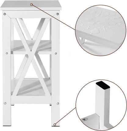 Modern Nightstands X-Design Side End Table Night Stand with Storage Shelf for Bedroom,Living Room,