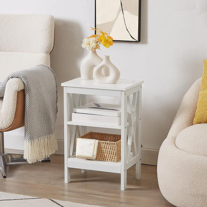 Modern Nightstands X-Design Side End Table Night Stand with Storage Shelf for Bedroom,Living Room,