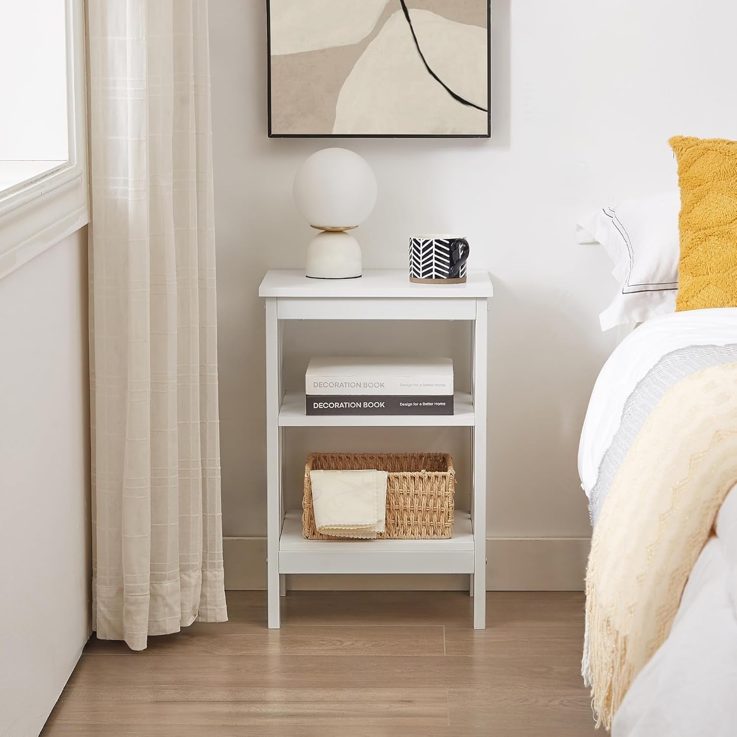 Modern Nightstands X-Design Side End Table Night Stand with Storage Shelf for Bedroom,Living Room,